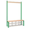 Single-Sided Island Seating with Mesh Basket Green 1200mm - HR589  Elite Lockers   