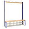Single-Sided Island Seating with Mesh Basket Blue 1500mm - HR592  Elite Lockers   