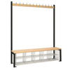 Single-Sided Island Seating with Mesh Basket Black 1500mm - HR594  Elite Lockers   