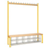 Single-Sided Island Seating with Mesh Basket Yellow 1500mm - HR597  Elite Lockers   