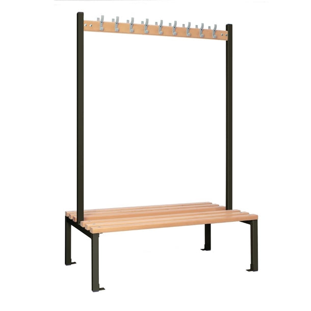 Double-sided Island Seating Black 1200mm - HR601  Elite Lockers   
