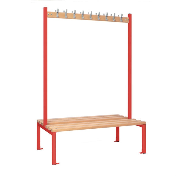 Double-sided Island Seating Red 1200mm - HR602  Elite Lockers   