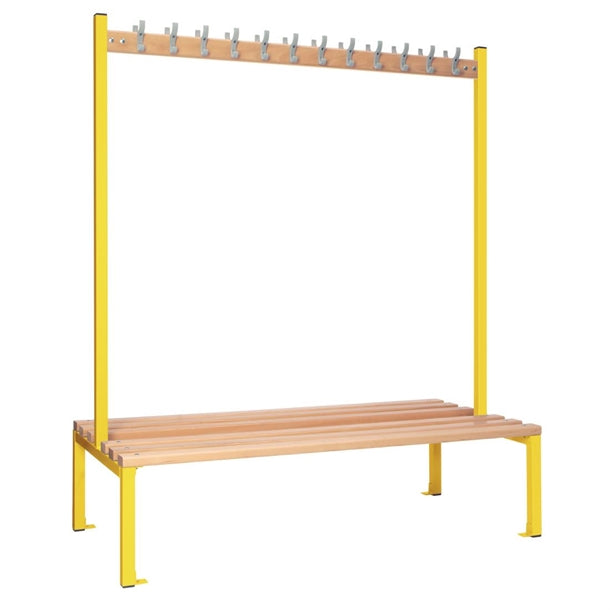 Double-sided Island Seating Yellow 1500mm - HR611  Elite Lockers   