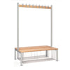 Double-sided Island Seating with Mesh Tray Grey 1200mm - HR612  Elite Lockers   