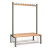 Double-sided Island Seating with Mesh Tray Dark Grey 1200mm - HR614  Elite Lockers   