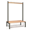 Double-sided Island Seating with Mesh Tray Black 1200mm - HR615  Elite Lockers   