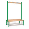 Double-sided Island Seating with Mesh Tray Green 1200mm - HR617  Elite Lockers   