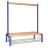 Double-sided Island Seating with Mesh Tray Blue 1500mm - HR620  Elite Lockers   