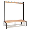 Double-sided Island Seating with Mesh Tray Black 1500mm - HR622  Elite Lockers   