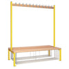 Double-sided Island Seating with Mesh Tray Yellow 1500mm - HR625  Elite Lockers   