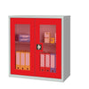 Small Mesh-Fronted Stock Control Cupboard Red - HR646 Lockable Cupboards Elite Lockers   