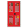 Large Mesh-Fronted Stock Control Cupboard Red - HR653 Lockable Cupboards Elite Lockers   