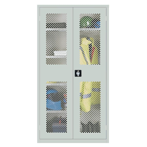 Clothing and Equipment Mesh-Fronted Cupboard Grey - HR656 Lockable Cupboards Elite Lockers   