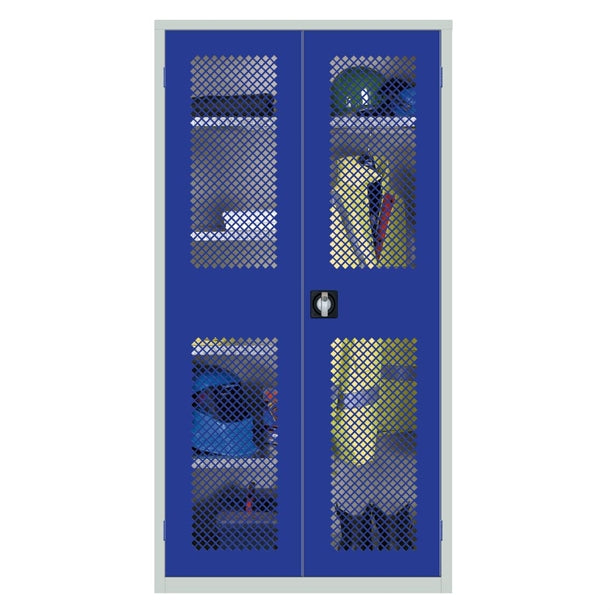 Clothing and Equipment Mesh-Fronted Cupboard Blue - HR657 Lockable Cupboards Elite Lockers   