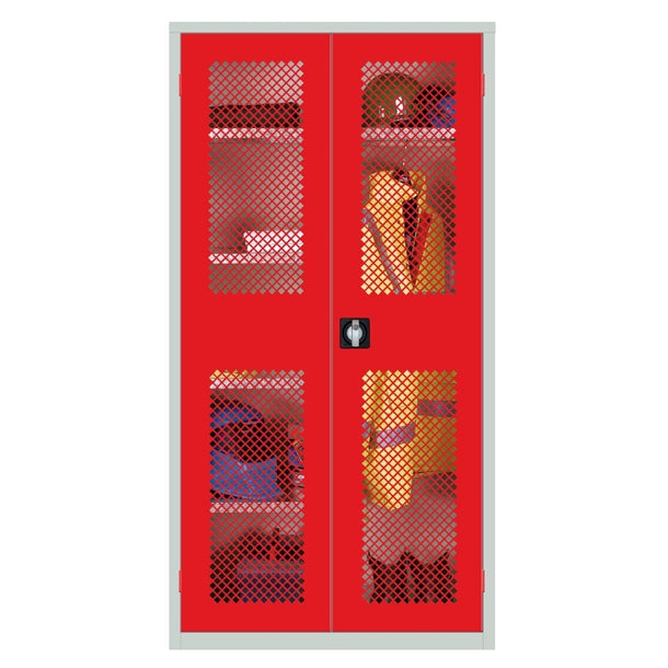 Clothing and Equipment Mesh-Fronted Cupboard Red - HR660 Lockable Cupboards Elite Lockers   