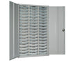 51 Tray High-Capacity Storage Cupboard - Grey with Transparent Trays - HR663 Lockable Cupboards Elite Lockers   