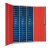 51 Tray High-Capacity Storage Cupboard - Red with Blue Trays - HR674 Lockable Cupboards Elite Lockers   