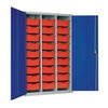 27 Tray High-Capacity Storage Cupboard - Blue with Red Trays - HR680 Lockable Cupboards Elite Lockers   