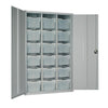 18 Tray High-Capacity Storage Cupboard - Grey with Transparent Trays - HR687 Lockable Cupboards Elite Lockers   