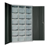 18 Tray High-Capacity Storage Cupboard - Dark Grey with Transparent Trays - HR689 Lockable Cupboards Elite Lockers   