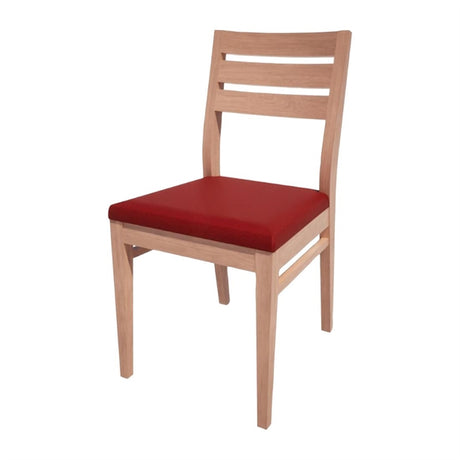 Bolero Bespoke Marty A Side Chair in Red/Beech - HS360 All Chairs Bolero Bespoke   