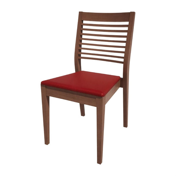Bolero Bespoke Marty B Stacking Chair in Red/Walnut - HS387 All Chairs Bolero Bespoke   