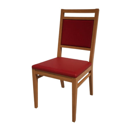 Bolero Bespoke Bia A Side Chair in Red/Oak - HS411 All Chairs Bolero Bespoke   
