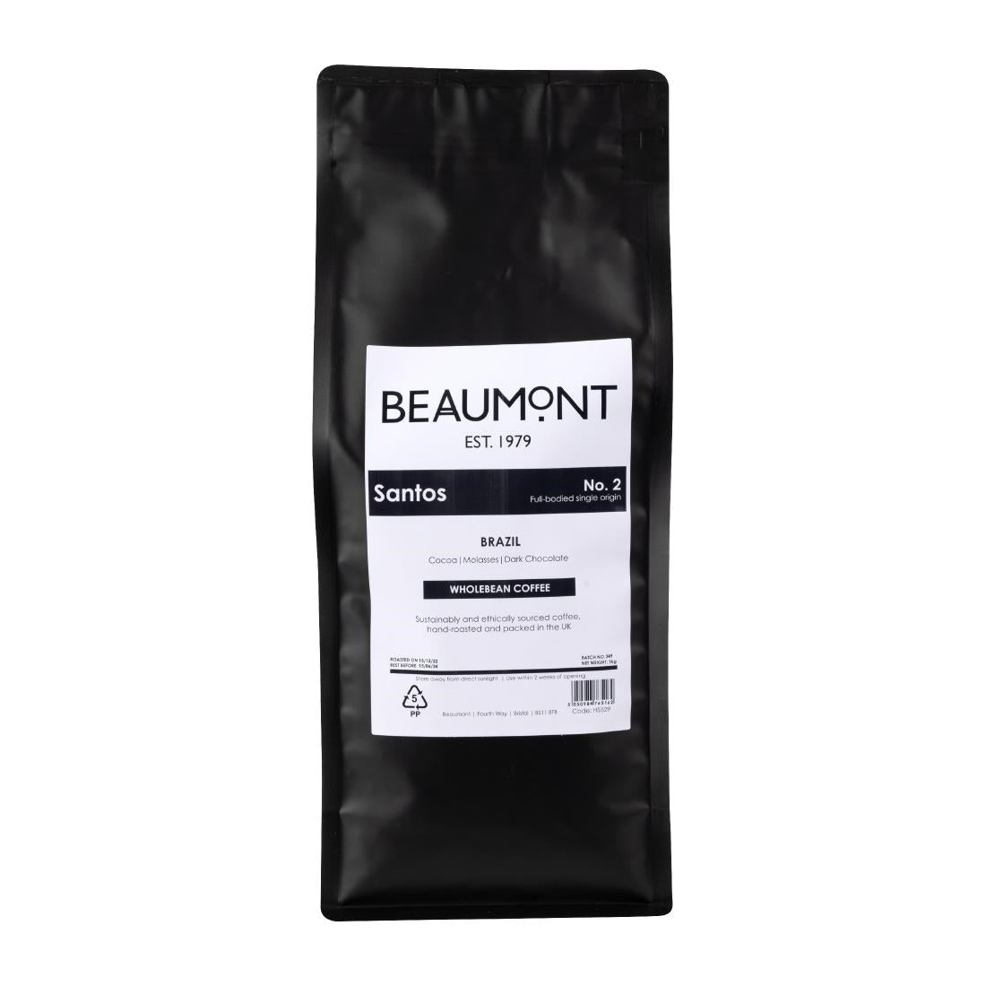 Beaumont No.2 Santos Coffee Beans 1kg - HS529  Beaumont   