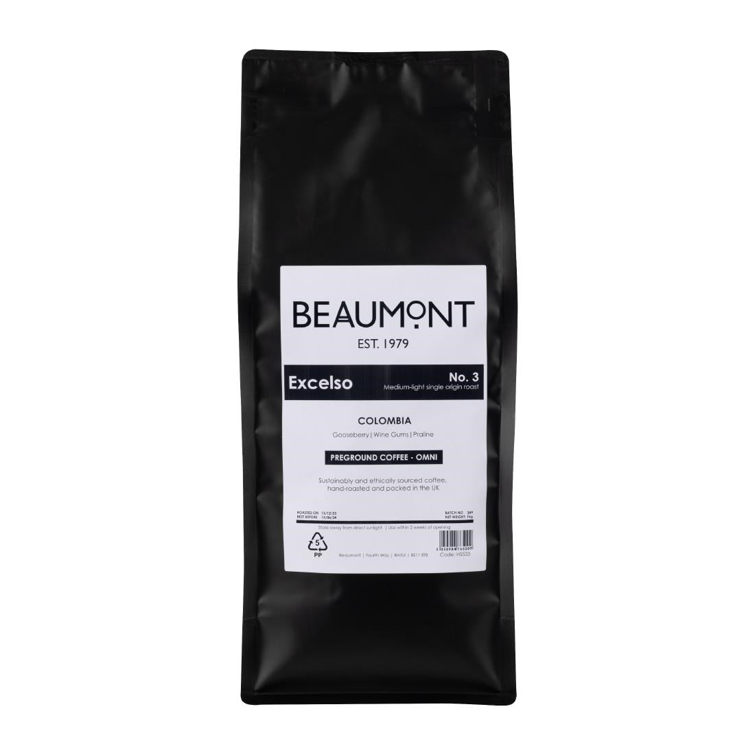 Beaumont No.3 Excelso Coffee Omni Grind 1kg - HS533  Beaumont   