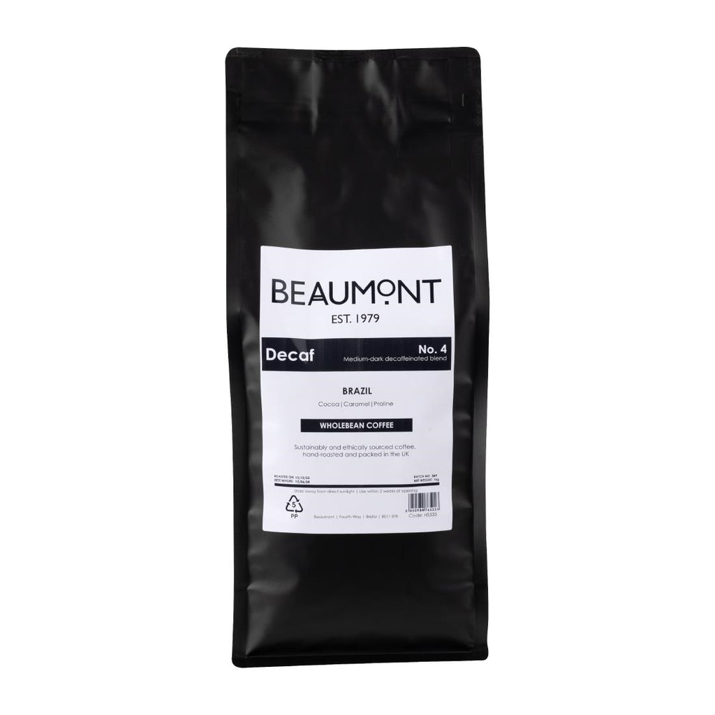 Beaumont No.4 Decaf Coffee Beans 1kg - HS535  Beaumont   
