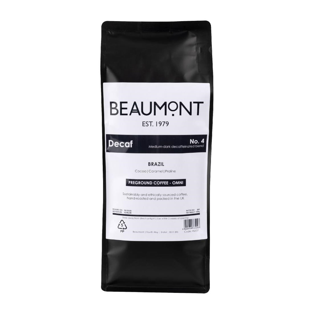 Beaumont No.4 Decaf Coffee Omni Grind 500g - HS537  Beaumont   