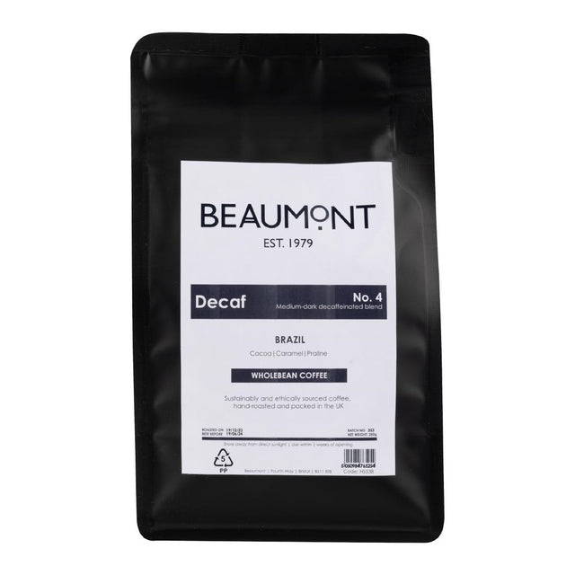 Beaumont No.4 Decaf Coffee Beans 250g - HS538  Beaumont   