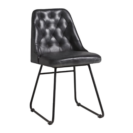 Harland Side Chair Leather Vintage Black (Pack of 2) - HS733 Upholstered Dining Chairs Everyday   