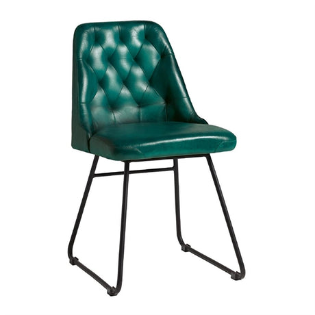 Harland Side Chair Leather Vintage Blue (Pack of 2) - HS734 Upholstered Dining Chairs Everyday   