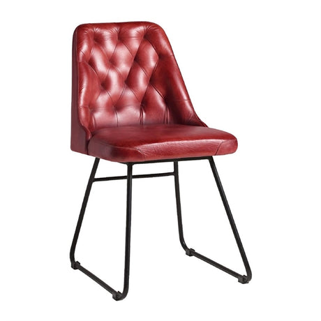 Harland Side Chair Leather Vintage Red (Pack of 2) - HS736 Upholstered Dining Chairs Everyday   
