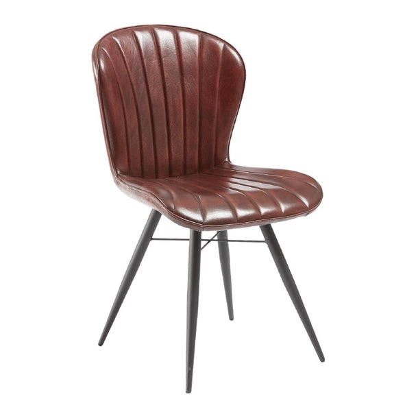 Lena Side Chair Claret Red leather (Pack of 2) - HS749 Upholstered Dining Chairs Everyday   