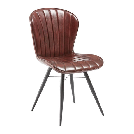 Lena Side Chair Claret Red leather (Pack of 2) - HS749 Upholstered Dining Chairs Everyday   
