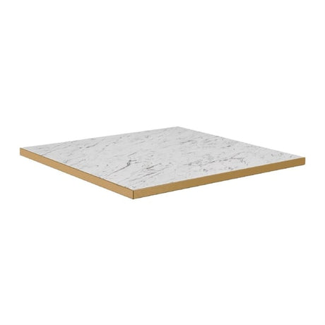 Omega Square Laminate Table Top White Carrara Marble 800x800mm - HS765 Stone Effect Table Tops Everyday   