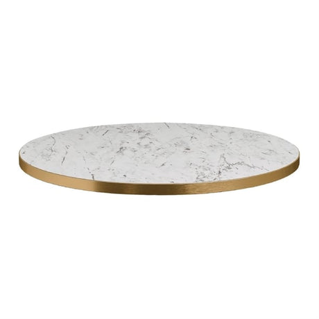 Omega Round Laminate Table Top White Carrara Marble 700mm - HS762 Stone Effect Table Tops Everyday   