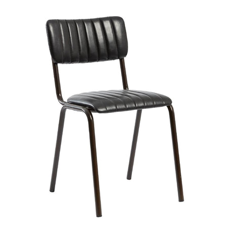 Tavo Stacking Side Chair Vintage Black (Pack of 2) - HS795 Upholstered Dining Chairs Everyday   