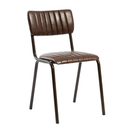 Tavo Stacking Side Chair Vintage Brown (Pack of 2) - HS796 Upholstered Dining Chairs Everyday   