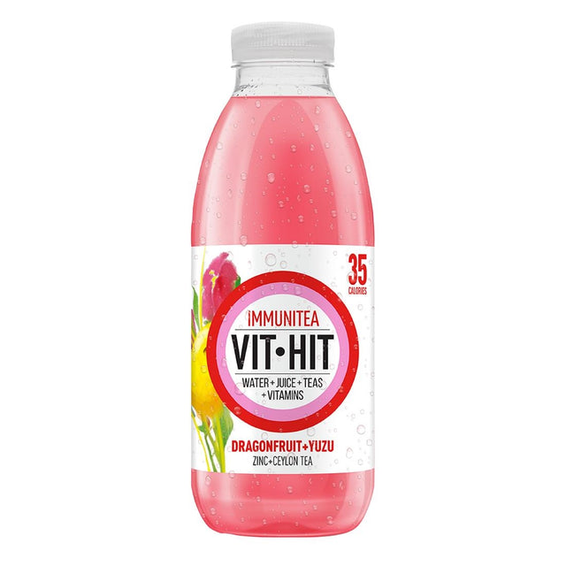 VITHIT Immunitea Dragonfruit & Yuzu Vitamin Water 500ml (Pack of 12) - HS825  VITHIT   