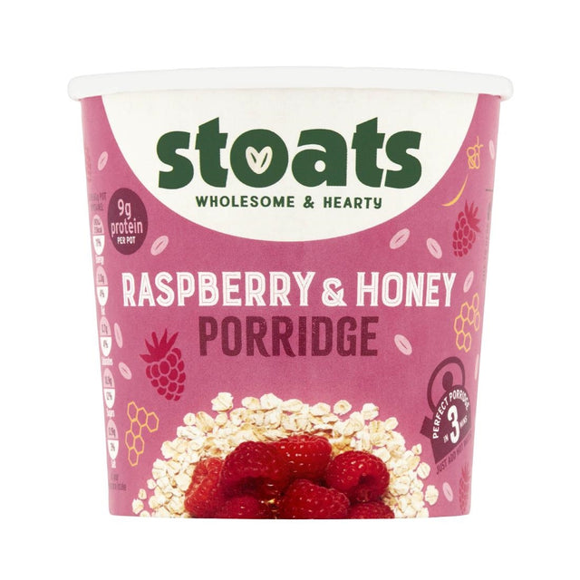 Stoats Raspberry & Honey Porridge Pots 60g (Pack of 16) - HS853  Stoats   
