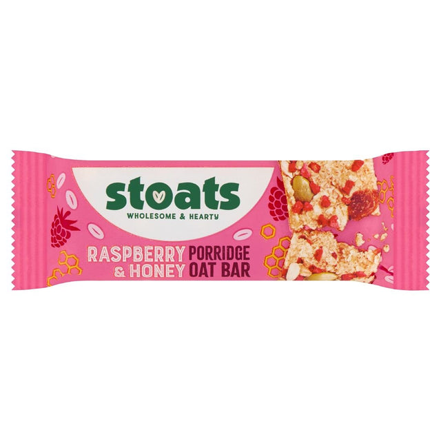 Stoats Raspberry & Honey Oat Bars 42g (Pack of 24) - HS855  Stoats   