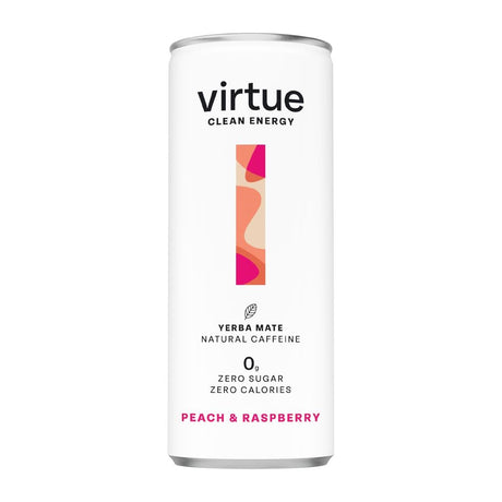 Virtue Yerba Mate - Peach and Raspberry 250ml (Pack of 12) - HS865  Virtue   