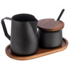 APS Acacia Wood And Stainless Steel Milk and Sugar Set - HS900  APS   