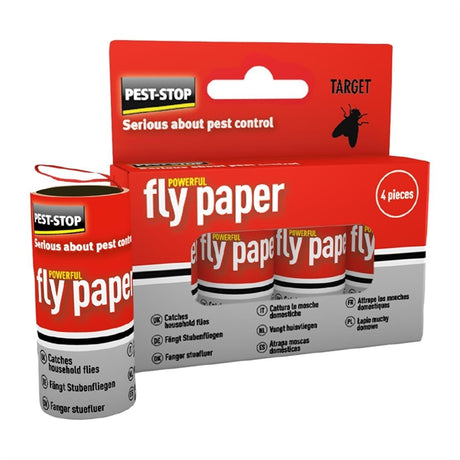 Pest-Stop Fly Paper (Pack of 4) - HS973  Pest Stop   