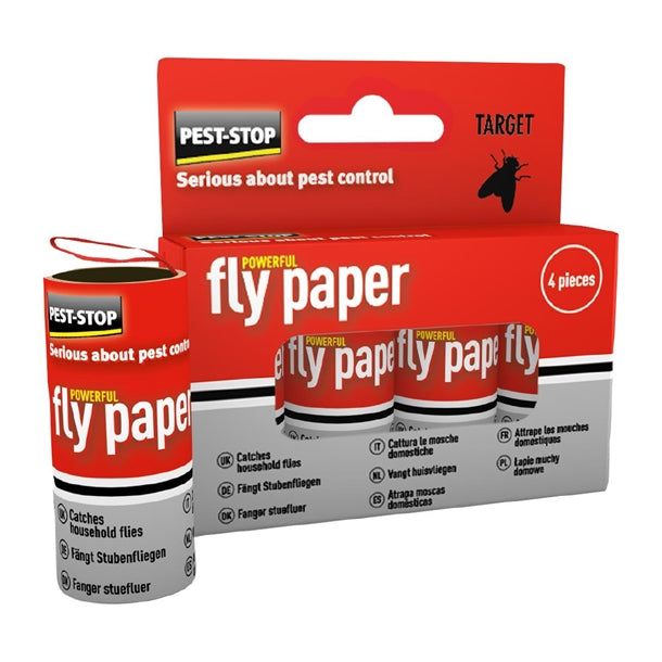 Pest-Stop Fly Paper (Pack of 4) - HS973  Pest Stop   