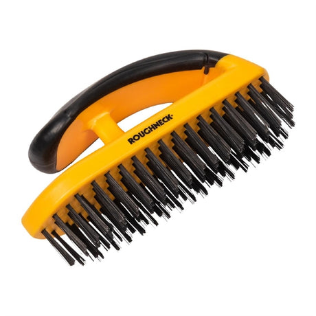 Roughneck Block Wire Grill Brush with Soft Grip Handle - HS977  Roughneck   