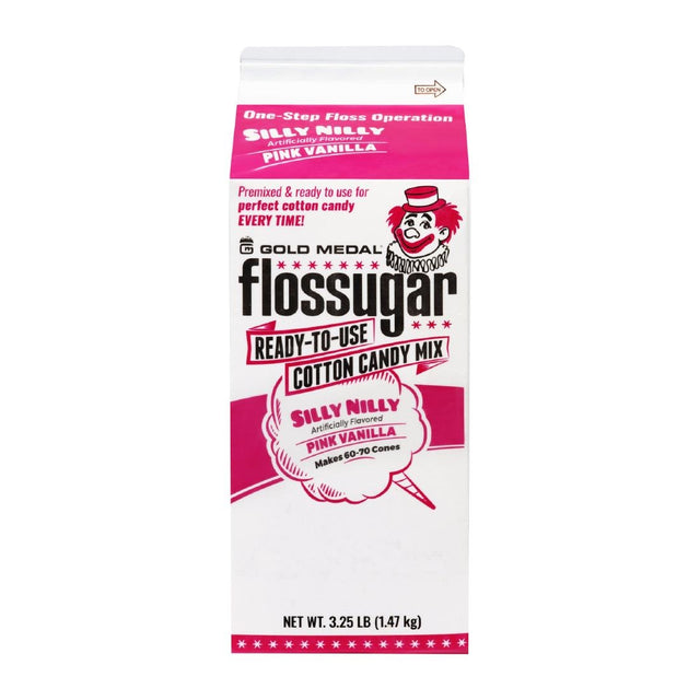 Flossugar Pink Vanilla Ready to Use Cotton Candy Mix 1.47kg - HS987  Gold Medal   